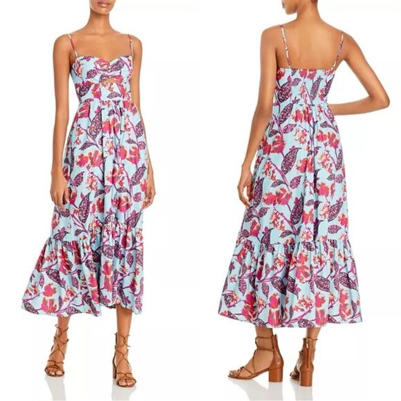 NEW $495 A.L.C. Emilia Printed Midi Dress - Picture 11 of 15